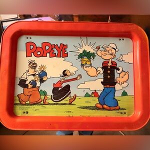 Vintage Popeye Red Serving Tray